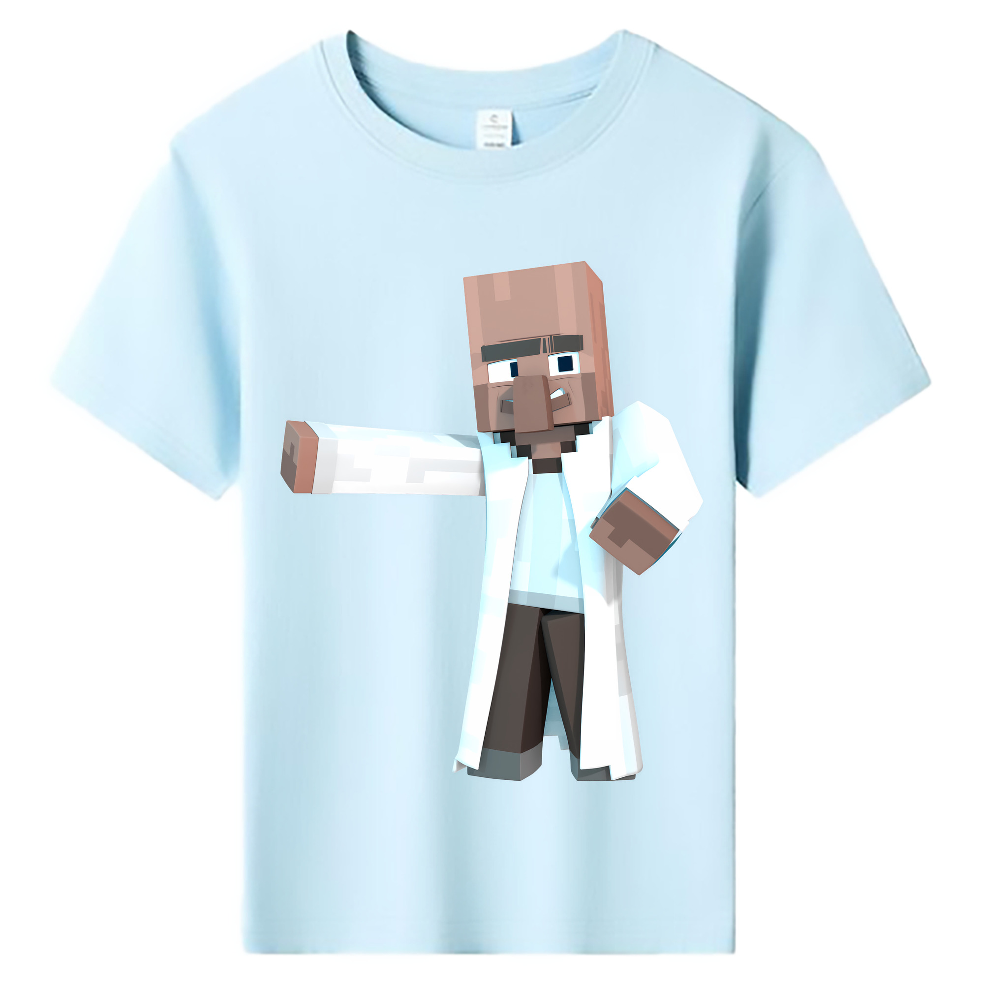 （画像用） マインクラフト ブロックの世界 Minecraft MC Block world 綿100％キッズTシャツ（フロントプリント）
